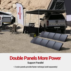 ROCKPALS Upgraded Foldable Solar Panel 100W with Kickstand, Parallel Supported, QC 3.0 and USB-C, Portable Solar Panels for Jackery/Anker/FlashFish/Bluetti/Goal Zero/Rockpals Power Station