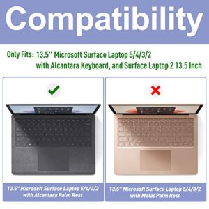 ProCase Protective Case for 13.5" Microsoft Surface Laptop 5/4/3/2 with Alcantara Palm Rest, Heavy Duty Slim Hard Shell Cover with Foldable Kickstands -Grey