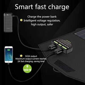 AIZYR Foldable 21W Solar Panel Charger, Lightweight Camping Gear Solar Powered Charger with 2 USB Port for Portable Power Station Generator and USB Devices