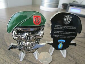 united states army 7th special forces group green berets creed 7th sfg (a) reapers skull challenge coin