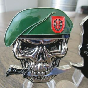 United States Army 7th Special Forces Group Green Berets Creed 7th SFG (A) Reapers Skull Challenge Coin