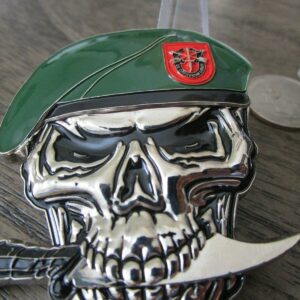 United States Army 7th Special Forces Group Green Berets Creed 7th SFG (A) Reapers Skull Challenge Coin