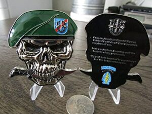 us army 20th sfg(a) special forces group creed green berets skull challenge coin