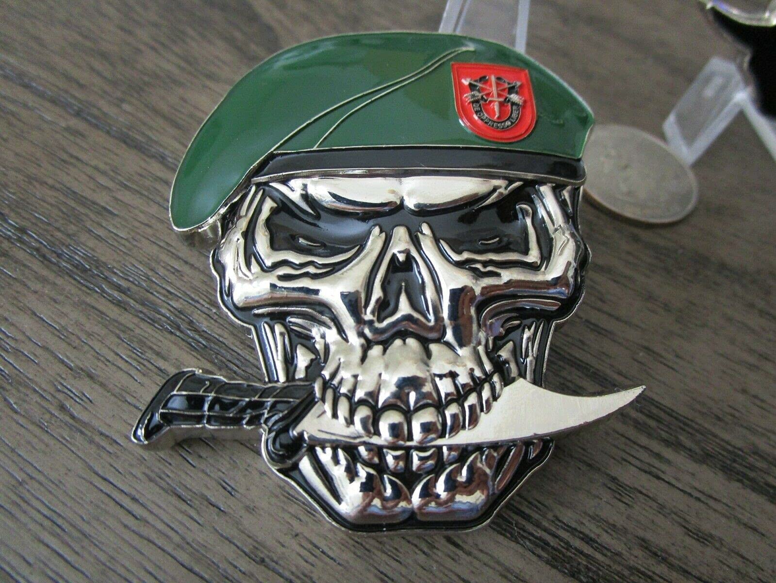 United States Army 7th Special Forces Group Green Berets Creed 7th SFG (A) Reapers Skull Challenge Coin