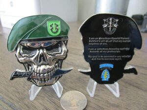 united states army 10th special forces group green berets creed 10th sfg(a) reapers skull challenge coin