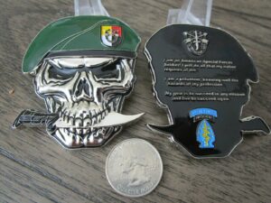 united states army special forces group green berets creed 3rd sfg (a) reapers skull challenge coin