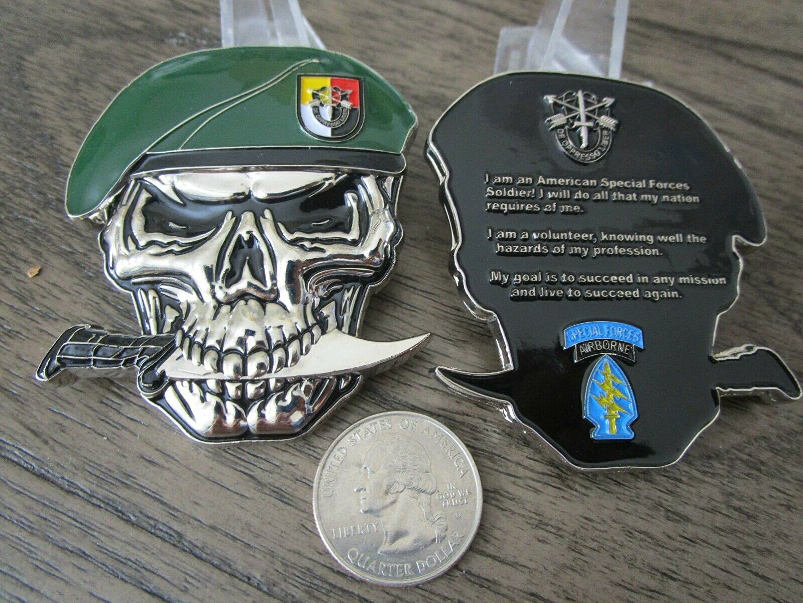 United States Army Special Forces Group Green Berets Creed 3rd SFG (A) Reapers Skull Challenge Coin