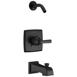 delta faucet t14464-bllhd ashlyn monitor 14 series tub and shower trim-less head tub & shower, matte black