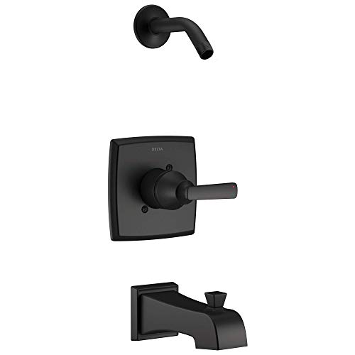 DELTA FAUCET T14464-BLLHD Ashlyn Monitor 14 Series Tub and Shower Trim-Less Head Tub & Shower, Matte Black