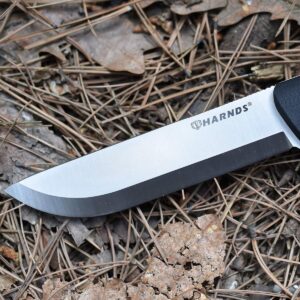 Harnds Forester Full Tang Fixed Blade Knife with Sandvik 14C28N Blade Bushcraft Tactical Outdoors Hunting Survival and EDC (G10 handle+kydex sheath)