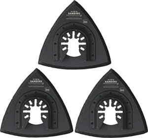 triangle sanding pads for oscillating multitool with universal quick-release - 3 pack of 3-1/8 inch sander pads for hook & loop sandpaper- caliastro