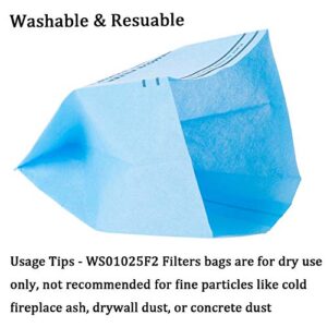 WS01025F2 Wet Dry Filter Bag Compatible with Workshop Fits 2-1/2-Gallon to 5-Gallon Shop Vacuum Cleaners with Retaining Bands Replace VF2000(12 PACKS)