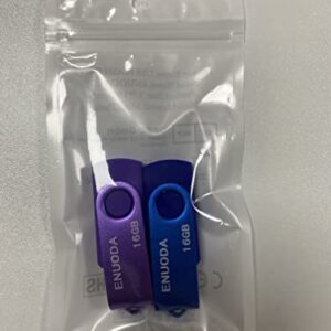 ENUODA 16GB USB Flash Drive 2 Pack Thumb Drives 16GB USB 2.0 Memory Stick Jump Drive Pen Drive for Storage and Backup (Blue Purple)