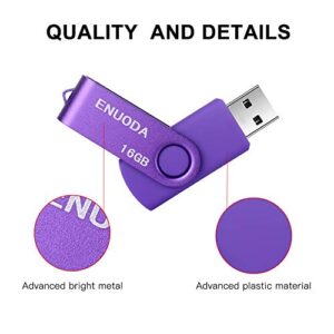 ENUODA 16GB USB Flash Drive 2 Pack Thumb Drives 16GB USB 2.0 Memory Stick Jump Drive Pen Drive for Storage and Backup (Blue Purple)