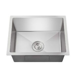 ougoo 22x 18 inch kitchen sink drop-in tight radius 18 gauge stainless steel undermount handmade kitchen sink single bowl