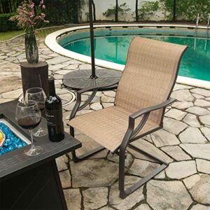 BALI OUTDOORS All-Weather Spring Motion Textile Patio Dining Chairs Set of 2 for Outdoor Lawn Garden Backyard