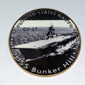 US Navy USS Bunker Hill CV-17 Colorized Challenge Art Coin