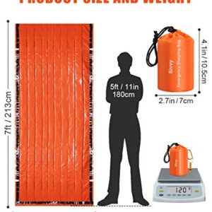 Timok Emergency Sleeping Bags Thermal-Emergency-Blankets Ultralight Space Blankets Survival Waterproof Bivy Sack Multi-Purpose Survival Gear for Hiking, Camping, First Aid Kits, Outdoor Survival Gear