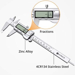 Neoteck 8 inch Digital Caliper and Feeler Gauge Set, Stainless Steel Electronic Vernier Caliper Measuring Tool Fractions/Inch/Metric Conversion Large LCD Screen