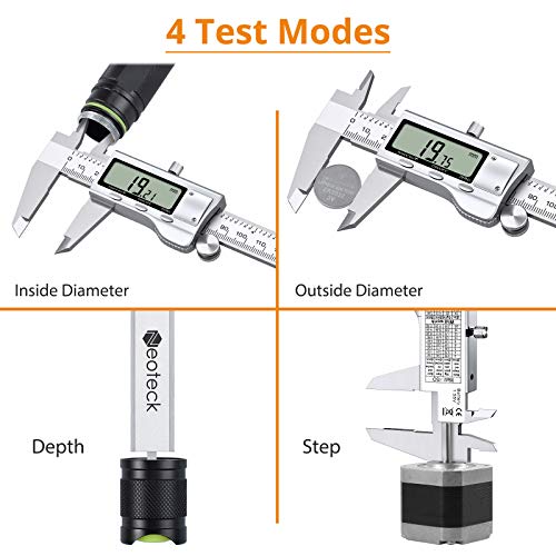 Neoteck 8 inch Digital Caliper and Feeler Gauge Set, Stainless Steel Electronic Vernier Caliper Measuring Tool Fractions/Inch/Metric Conversion Large LCD Screen