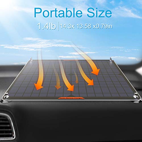 OYMSAE 20W 12V Solar Panel Car Battery Charger Portable Waterproof Power Trickle Battery Charger & Maintainer for Car Boat Automotive RV with Cigarette Lighter Plug & Alligator Clip