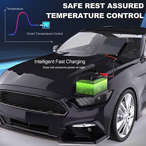 OYMSAE 20W 12V Solar Panel Car Battery Charger Portable Waterproof Power Trickle Battery Charger & Maintainer for Car Boat Automotive RV with Cigarette Lighter Plug & Alligator Clip