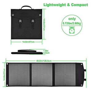 AIZYR USB Power Foldable Solar Panel Charger 50W Waterproof Camping Travel Charger Compatible Solar Panel for Smartphone/Tablet
