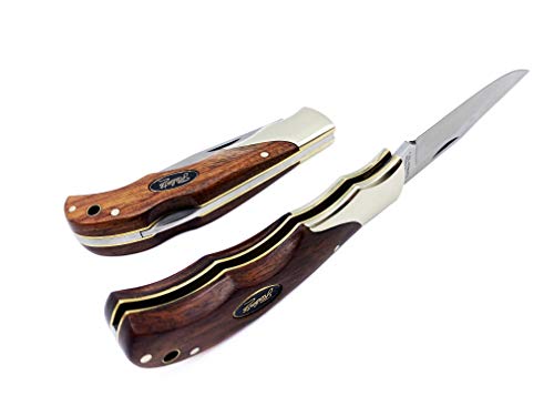 Herbertz Classic Gentleman Edition Pocket Folding Knife: Handcrafted Cocobolo Wood, Nickel Silver and Brass Handle, 440 Steel Super Blade, Germany Brand, Collectible for Outdoor Everyday Carry