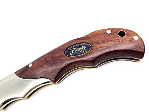 Herbertz Classic Gentleman Edition Pocket Folding Knife: Handcrafted Cocobolo Wood, Nickel Silver and Brass Handle, 440 Steel Super Blade, Germany Brand, Collectible for Outdoor Everyday Carry