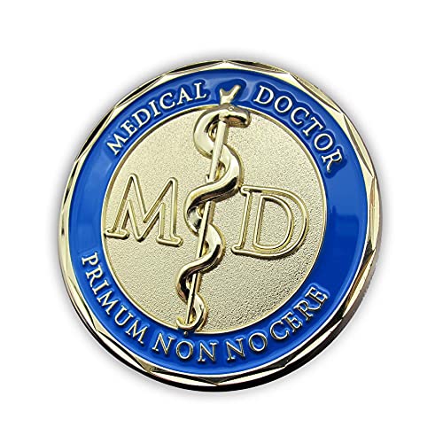 Medical Doctor Psalm 91 Challenge Coins, Gift for Doctors, Men & Women, The Lord is My Refuge & My Fortress, Primum Non Nocere - First Do No Harm. Pocket Token of Peace and Protection