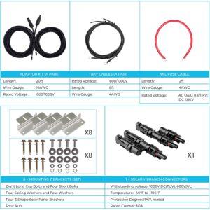 Renogy 800 Watt 12V Monocrystalline Solar Premium Kit Off Grid System 8pcs 100W Solar Panel with 60A MPPT Rover Charger Controller, Bluetooth Module for RV, Boats, Home, Farm