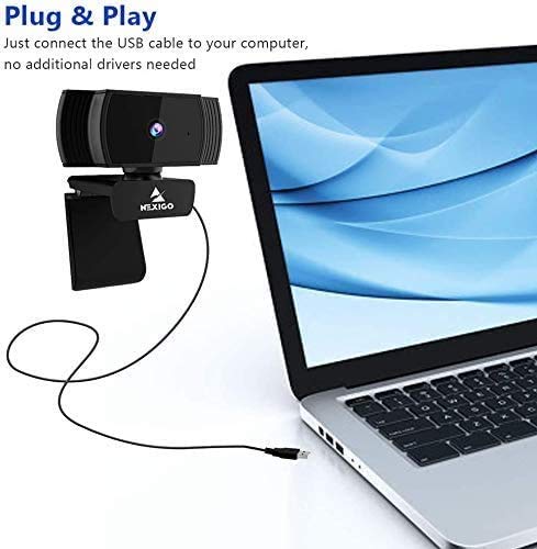 NexiGo N930AF 1080p Webcam with Microphone and Privacy Cover, AutoFocus, Noise Reduction, HD USB Web Camera, for Zoom Meeting YouTube Skype FaceTime, PC Mac Laptop Desktop (Renewed)