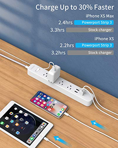 15ft Braided Power Strip Surge Protector with USB Ports, NTONPOWER Flat Plug Power Strip with Long Extension Cord, 4 Outlet 4 USB Desktop Charging Station, 1700 Joule, Circuit Breaker, for Home Office