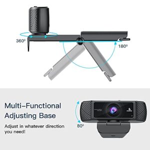 NexiGo 1080P 60FPS Webcam with Software Control and Microphone, AutoFocus, w/Privacy Cover and Tripod, N680P Pro Computer Web Camera for Skype Zoom Teams, Mac PC Laptop Desktop