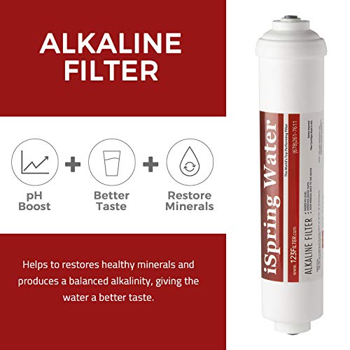 iSpring F19K100US Standard 6-Stage Reverse Osmosis RO Systems 2-Year Replacement Cartridge Pack Set, with Alkaline Mineralization, pH+, 10" X 2.5", Made in USA