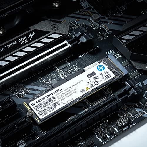 HP EX900 Pro 256GB NVMe PC SSD - PCIe Gen3 (8.0 GT/s) x 4, M.2 2280, 3D NAND Internal Solid Hard State Up to 2240 MB/s with DRAM Cache - 9XL75AA#ABA