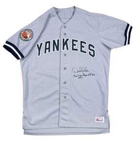 derek jeter game used photo matched signed 1994 rookie new york yankees jersey - mlb autographed game used bats