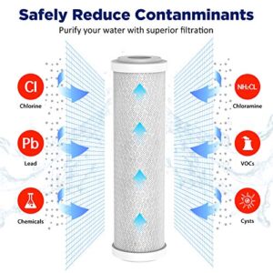 2x Carbon Filters, 1x 50GPD RO Membrane, and 2x T33 Inline Post Carbon Water Filter, Fits Under Sink RO Drinking Water Purifier Systems