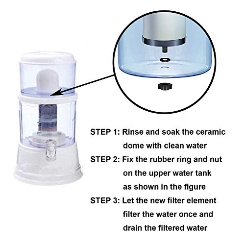 Huining Ceramic Dome Water Filter, Replacement Filter for Water Pre-Filtration Unit Filter Media Replacement 0.15 to 0.5 Micron for Household Water Bucket Filtration System Water Pitcher (4pcs)