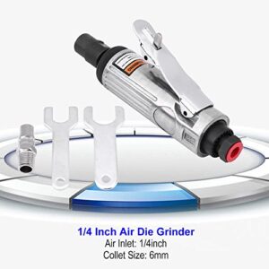 1/4Inch Air Die Grinder Kit, Straight Grinder, Pneumatic Air Die Grinder Heavy Duty Industrial Polisher Grinding Cleaning Tool
