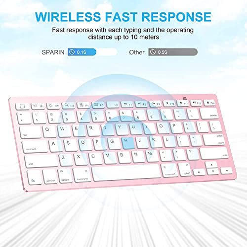 Bluetooth Keyboard and Mouse Combo,Wireless Keyboard and Mouse for iPad pro/iPad Air/iPad/iPad Mini, iPhone (iPadOS 13 / iOS 13 and Above), (Rose Gold)