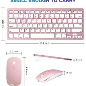 Bluetooth Keyboard and Mouse Combo,Wireless Keyboard and Mouse for iPad pro/iPad Air/iPad/iPad Mini, iPhone (iPadOS 13 / iOS 13 and Above), (Rose Gold)