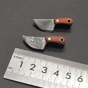 JIUMX Mini EDC Knife Handmade Men Novelty Pocket Outdoor Knives, Perfect for Christmas Collections Portable, Tiny Keychain