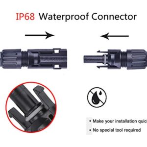 Slocable Solar Panel Connector 1500V 1000V IP68 Waterproof 50A PV Plug Tinned Copper Pins 5 Pairs (10mm2 (8AWG))