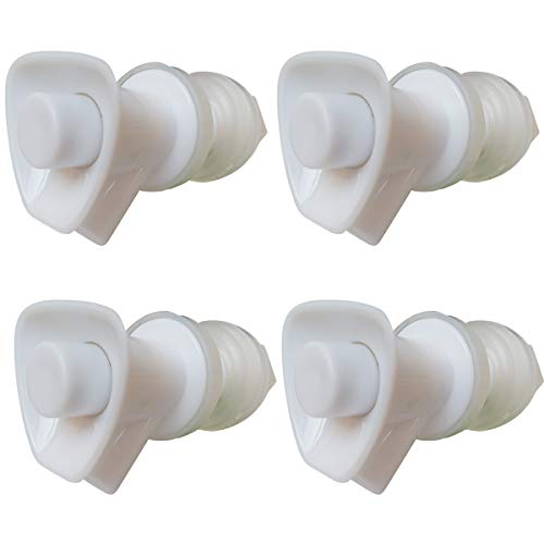 Replacement Cooler Faucet for Discharge of 45 Degrees - 4 White Water Dispenser Tap - Push Button Plastic Spigot.(Pack of 4)