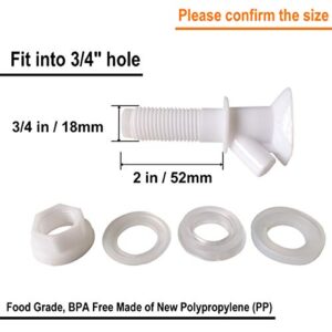 Replacement Cooler Faucet for Discharge of 45 Degrees - 4 White Water Dispenser Tap - Push Button Plastic Spigot.(Pack of 4)