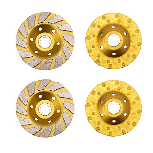 Erduoduo 2 Pack 4 Inch Diamond Cup Grinding Wheel 12 Segs Heavy Duty Angle Grinder Wheels for Angle Grinder