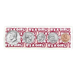 2022 5 coin birth year set in"it's a girl" holder uncirculated