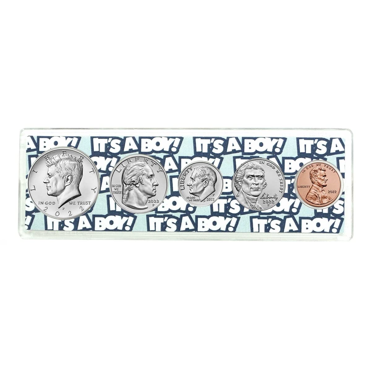 2022 5 Coin Birth Year Set in"It's a Boy" Holder Uncirculated