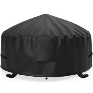 nupick 32 inch round fire pit cover for landmann big sky, 600d heavy duty and waterproof cover fit 28/30/31/32 inch round fire pit/bowl, all weather resistant
